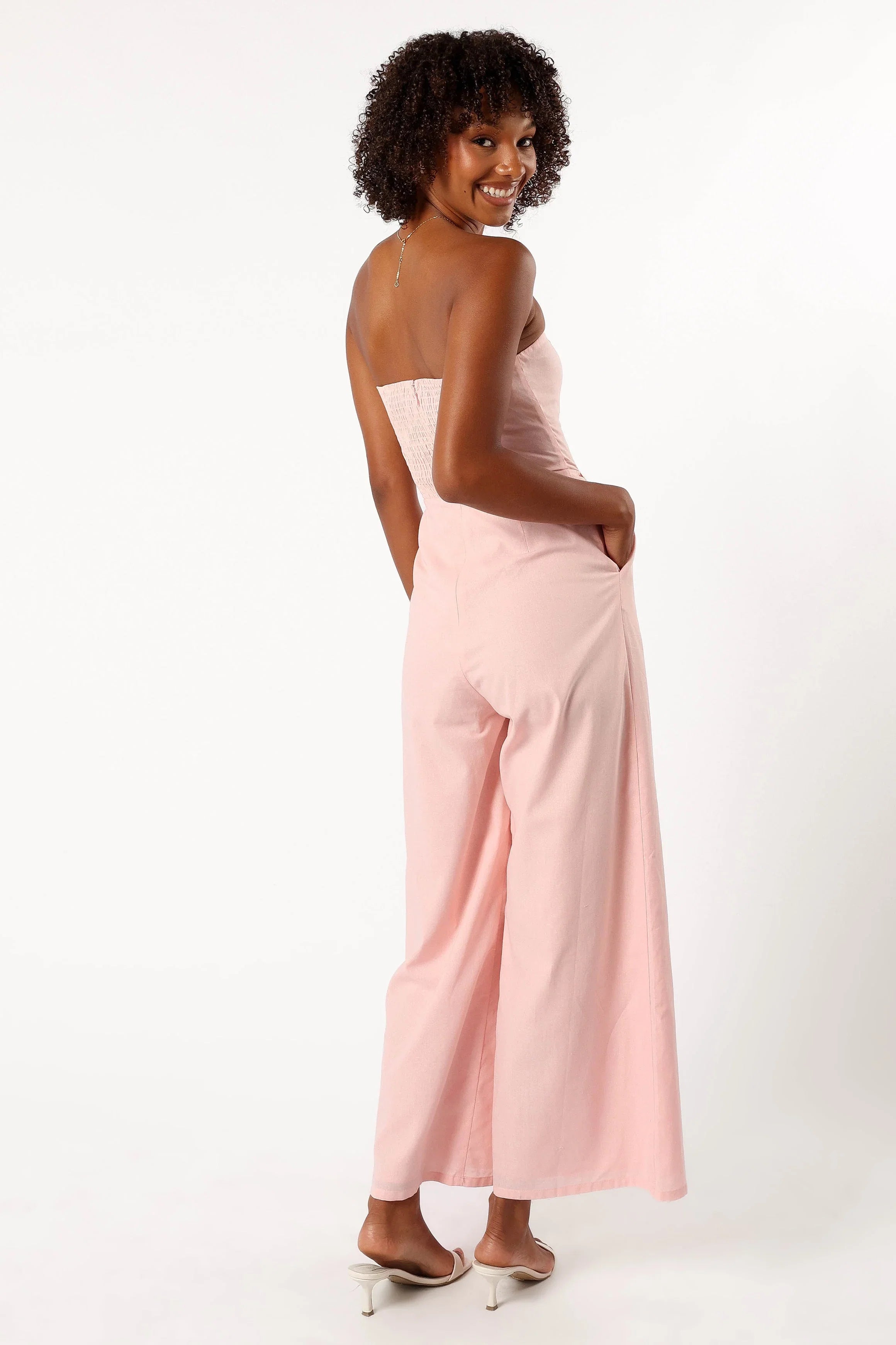 Jodie Strapless Jumpsuit Pale Pink