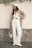 Aylia Ribbed Knit Set Off White