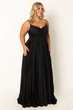 Naira Pleated Maxi Dress Black