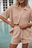 Essen Knit Short Set Mocha Cream