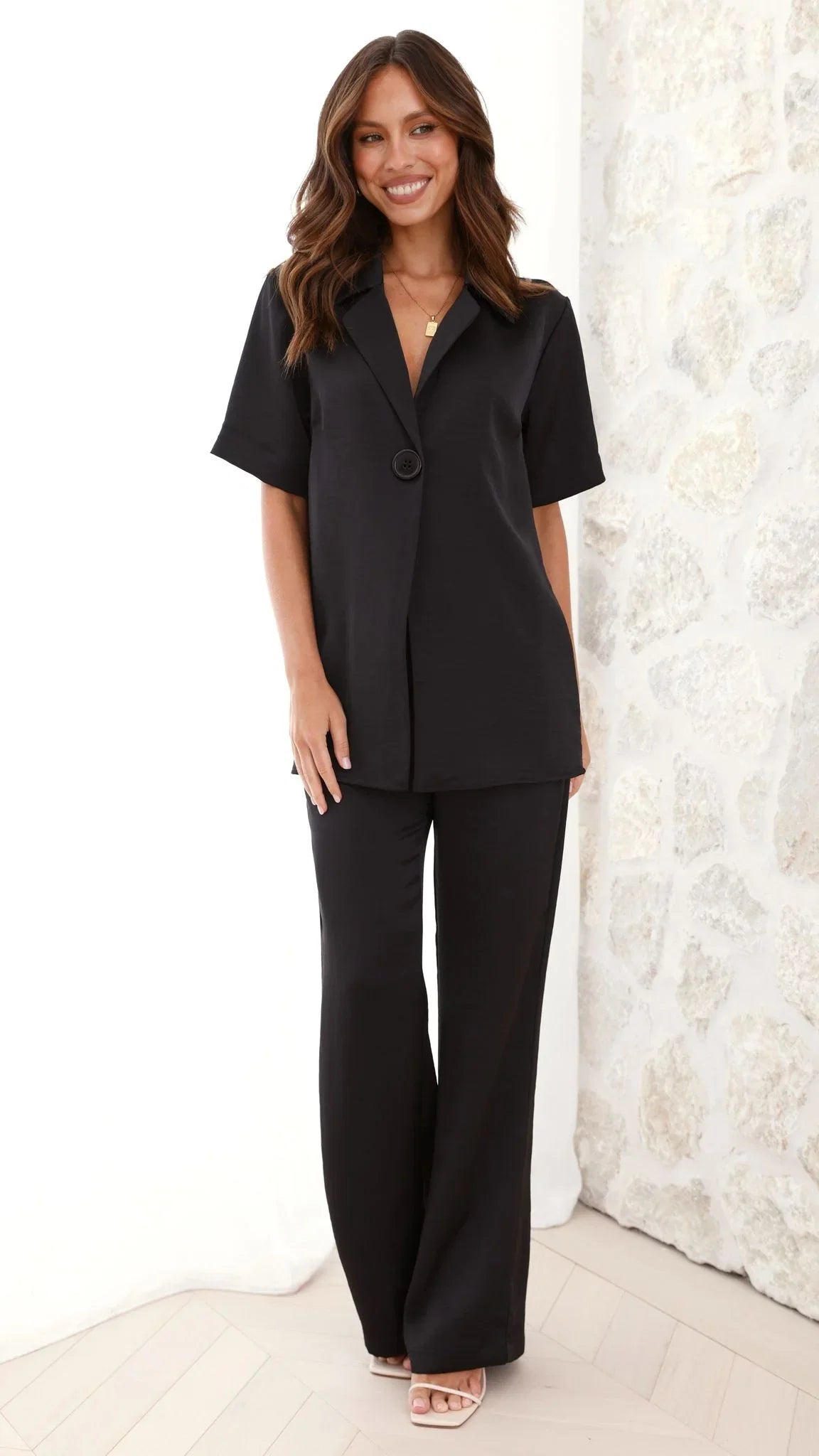 Imogen Button Shirt Black