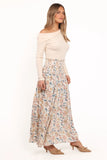 Seana Shirred Waist Maxi Skirt Paisley