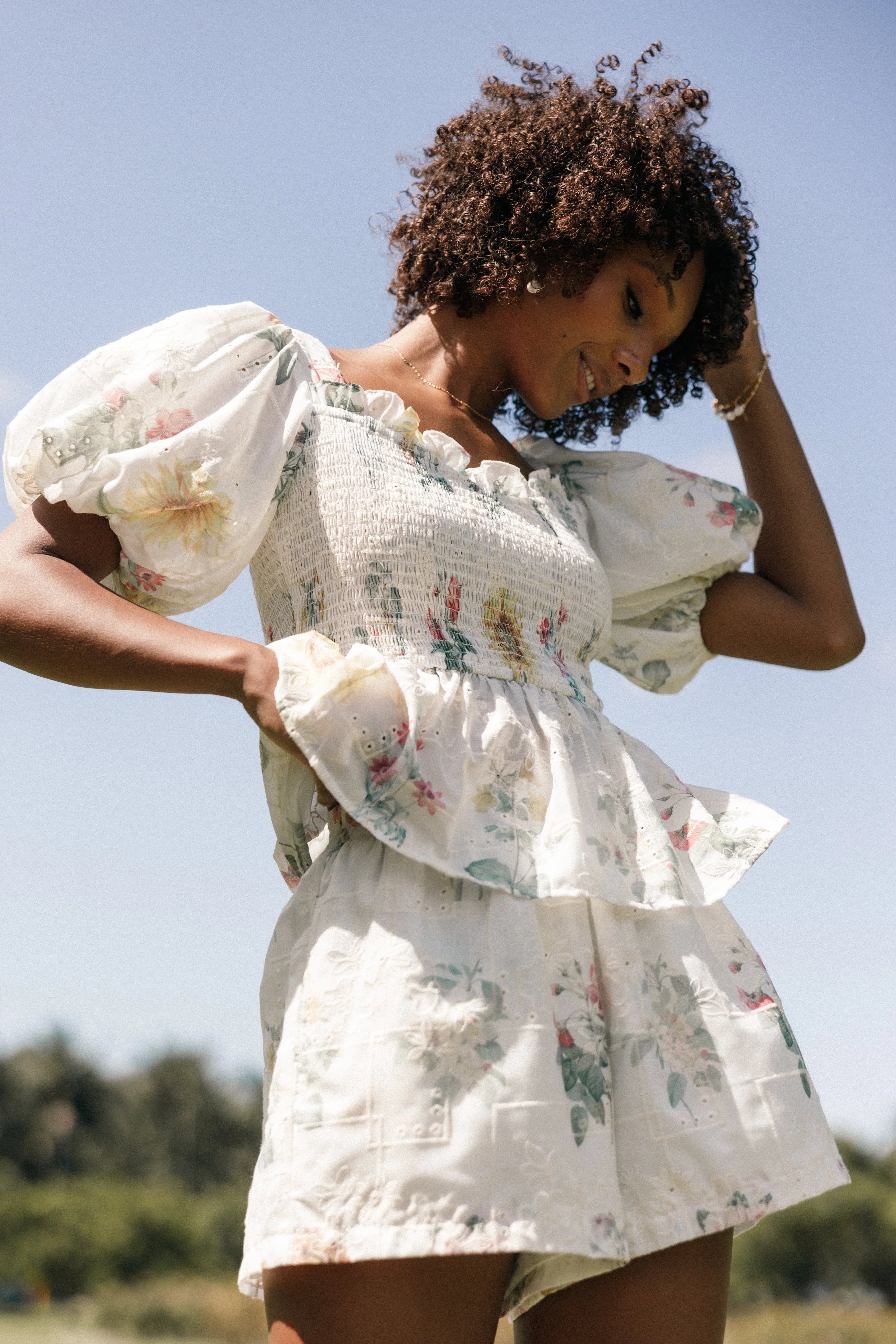 Amalie Top White Floral