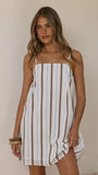 Bethani Mini Dress Choc Blue Stripe