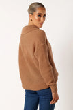 Rayne Turtleneck Knit Sweater Beige
