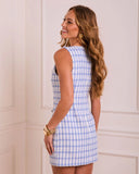 Clean Romance Tweed Plaid Mini Dress