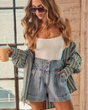 Christen Rigid High Waisted Denim Shorts
