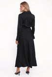 Verna Long Sleeve Maxi Dress Black