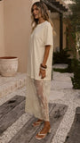 Kai Lace T Shirt Maxi Dress Yellow