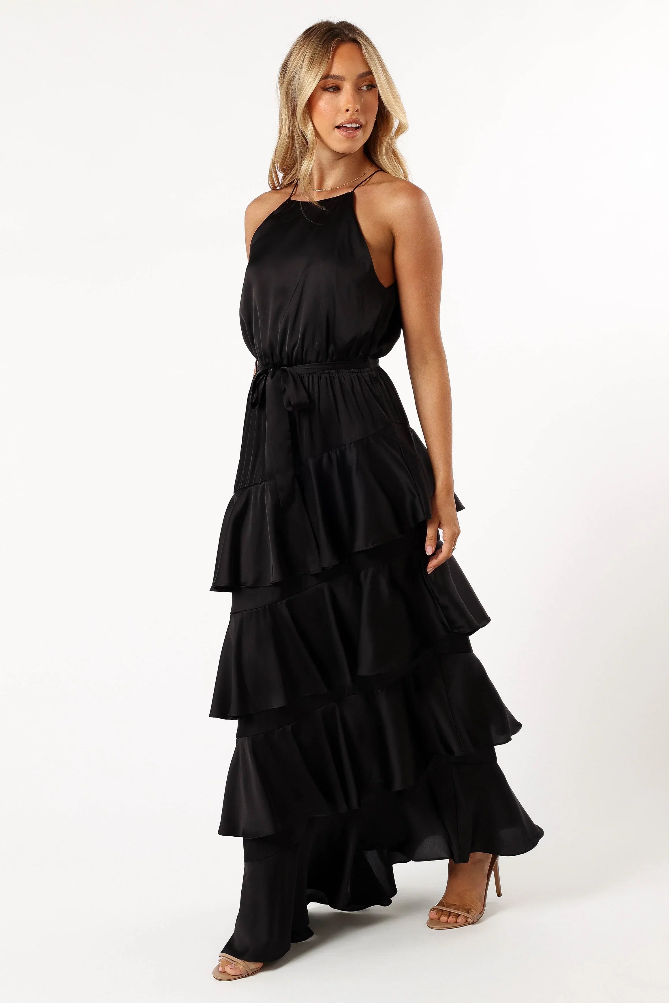 Annalise Tiered Maxi Dress Black