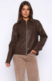 Never Possible Pu Jacket Chocolate