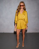 Maven Satin Kimono Sleeve Romper
