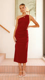 Alaina Midi Dress Wine