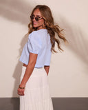 Pheby Gingham Front Tie Puff Sleeve Top