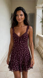 Caelisse Polka Dot Mini Dress Brown