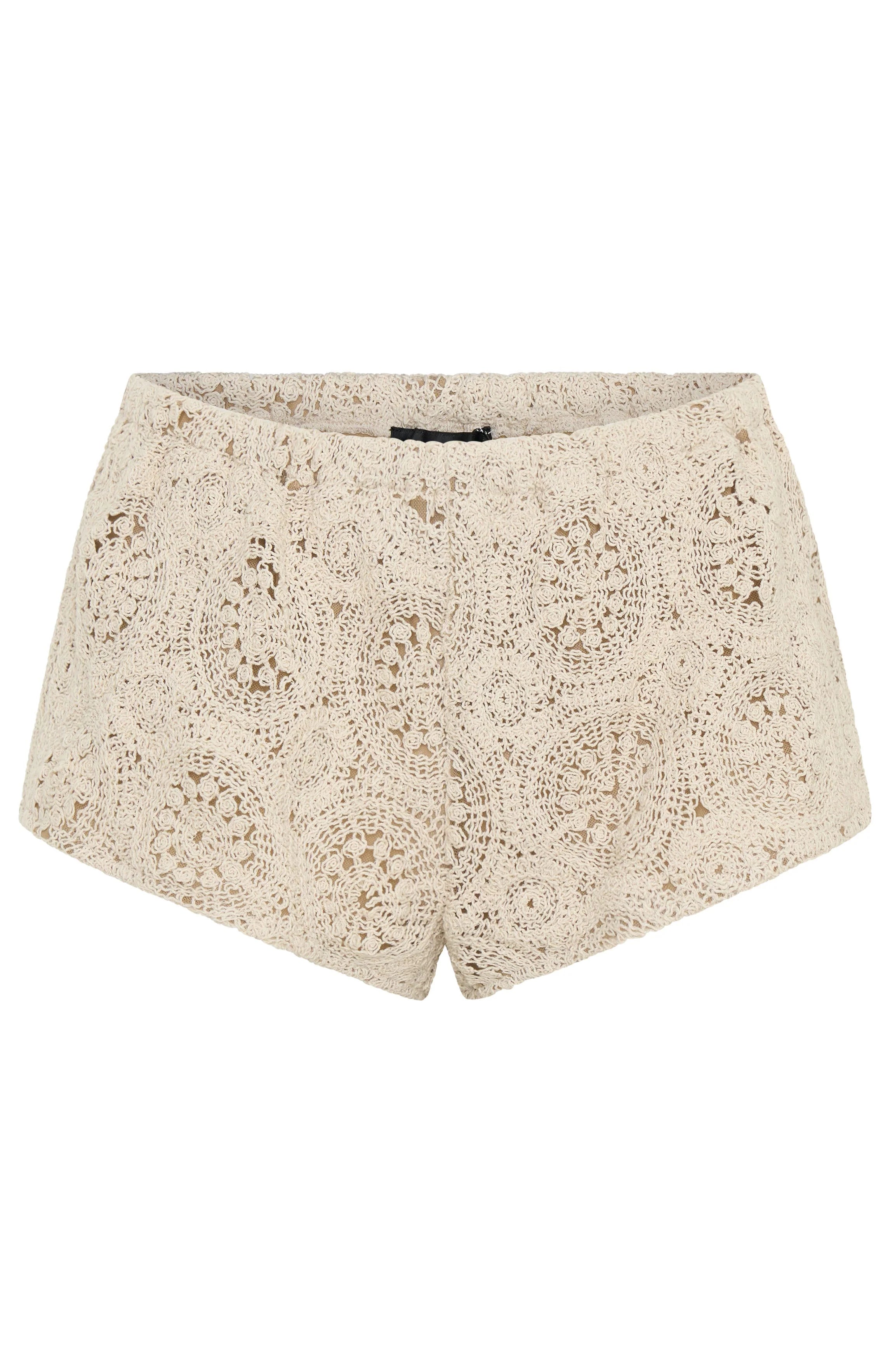 Athena Crochet Shorts Off White