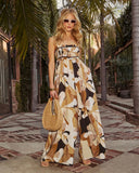 Sunkissed Muse Abstract Strapless Jumpsuit