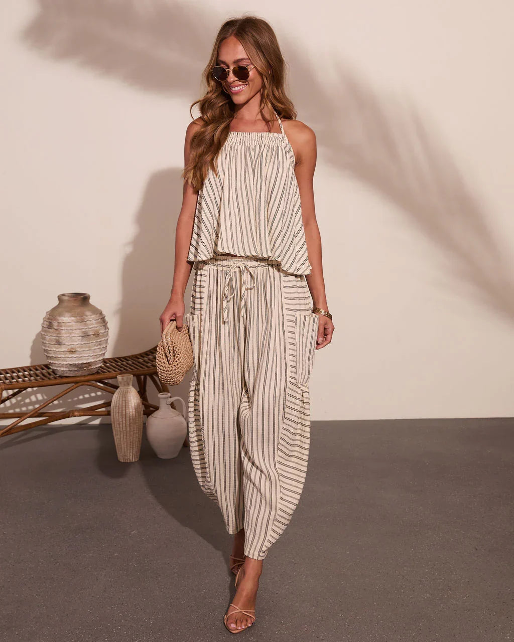 Yacht Day Striped Cotton Cami