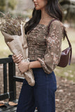 Maia Long Sleeve Top Olive Floral