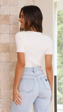 Laylin Ribbed Top White