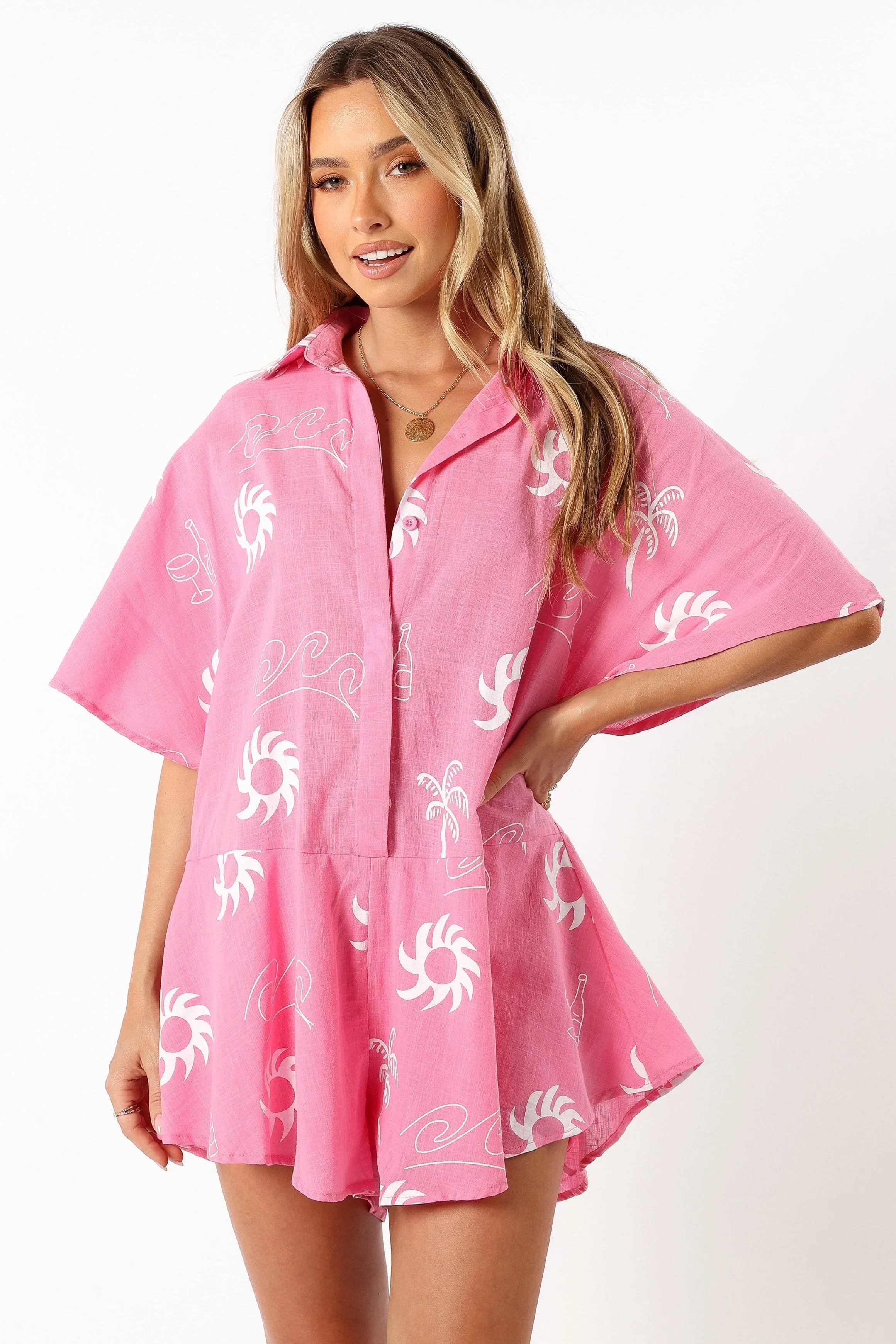 Sebastian Romper Pink White