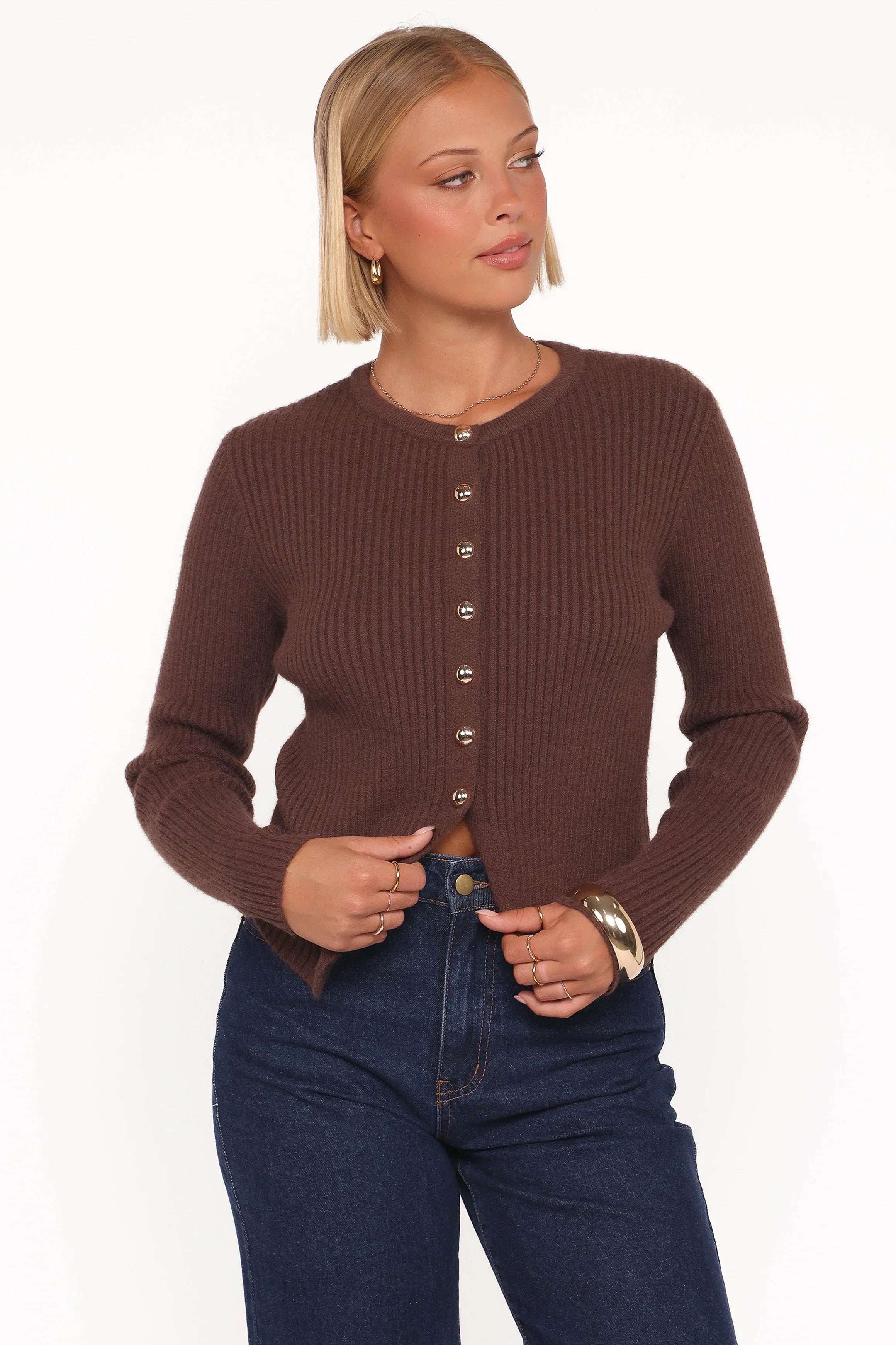 Circe Cardigan Top Chocolate