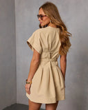 City Work Belted Mini Shirt Dress