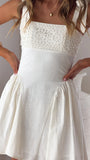 Nari Tie Strap Mini Dress White