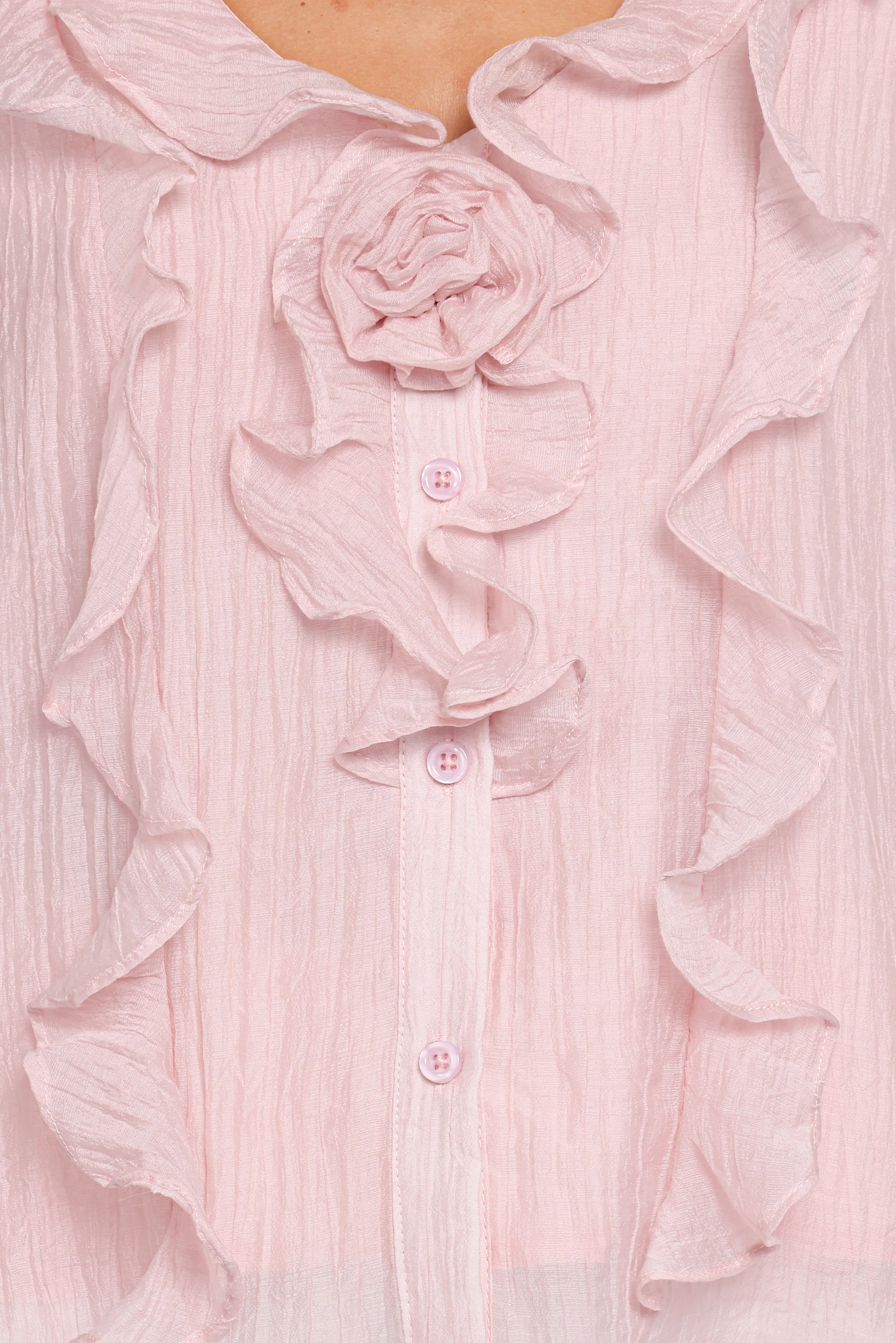 Lennon Ruffle Blouse Blush