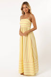 Pixie Maxi Dress Yellow Pink Stripe