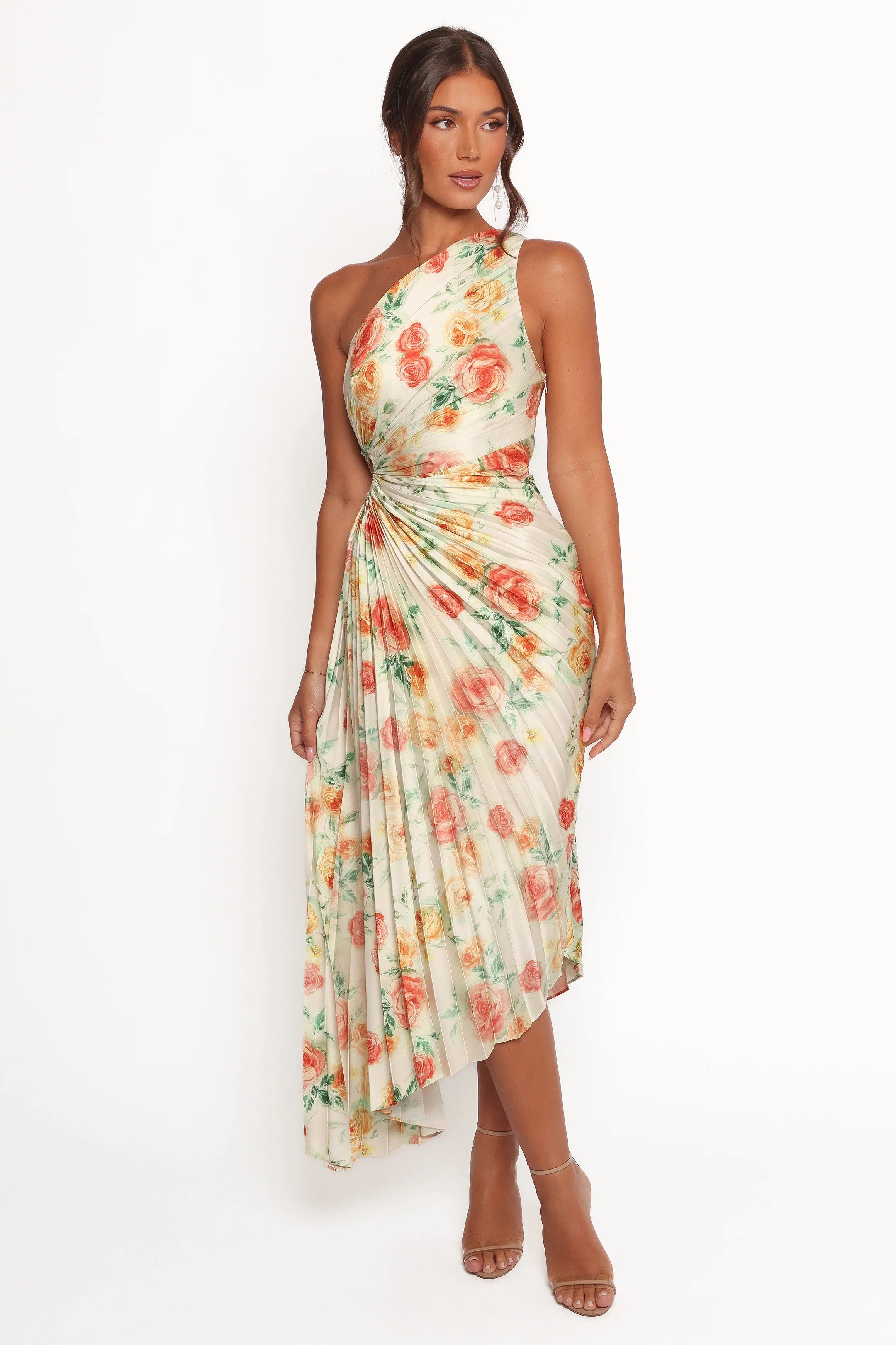 Kleo One Shoulder Maxi Dress Yellow Floral
