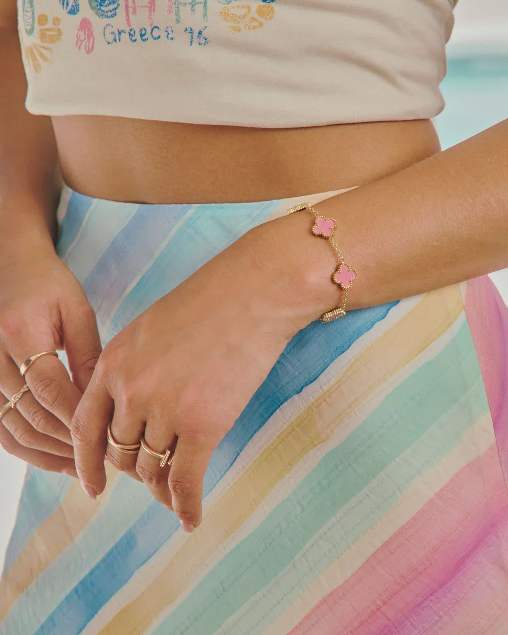 Capri Crush Clover Charm Bracelet