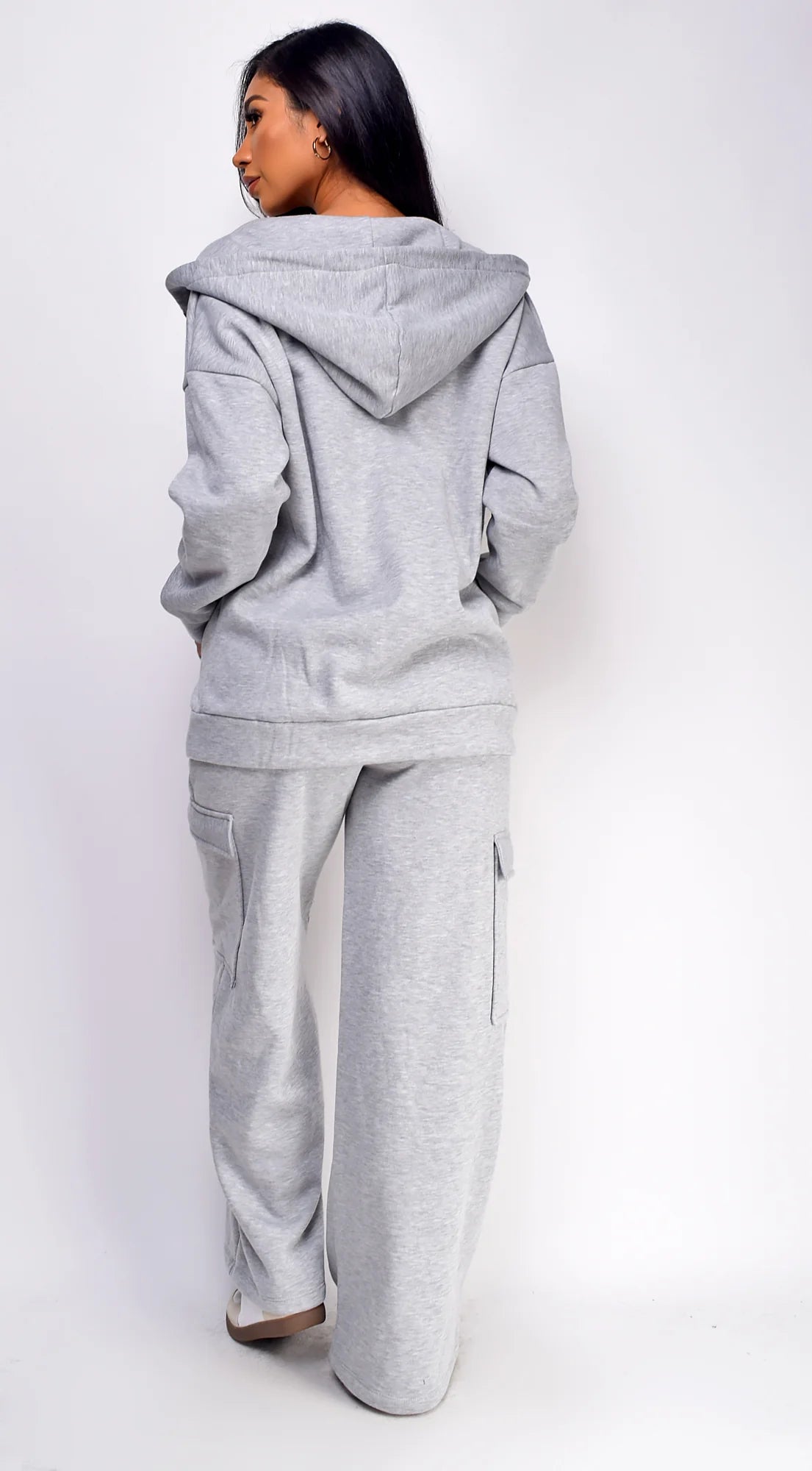 Everywhere Zip Up Oversized Hoodie Gray