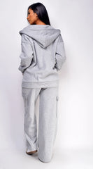 Everywhere Zip Up Oversized Hoodie Gray