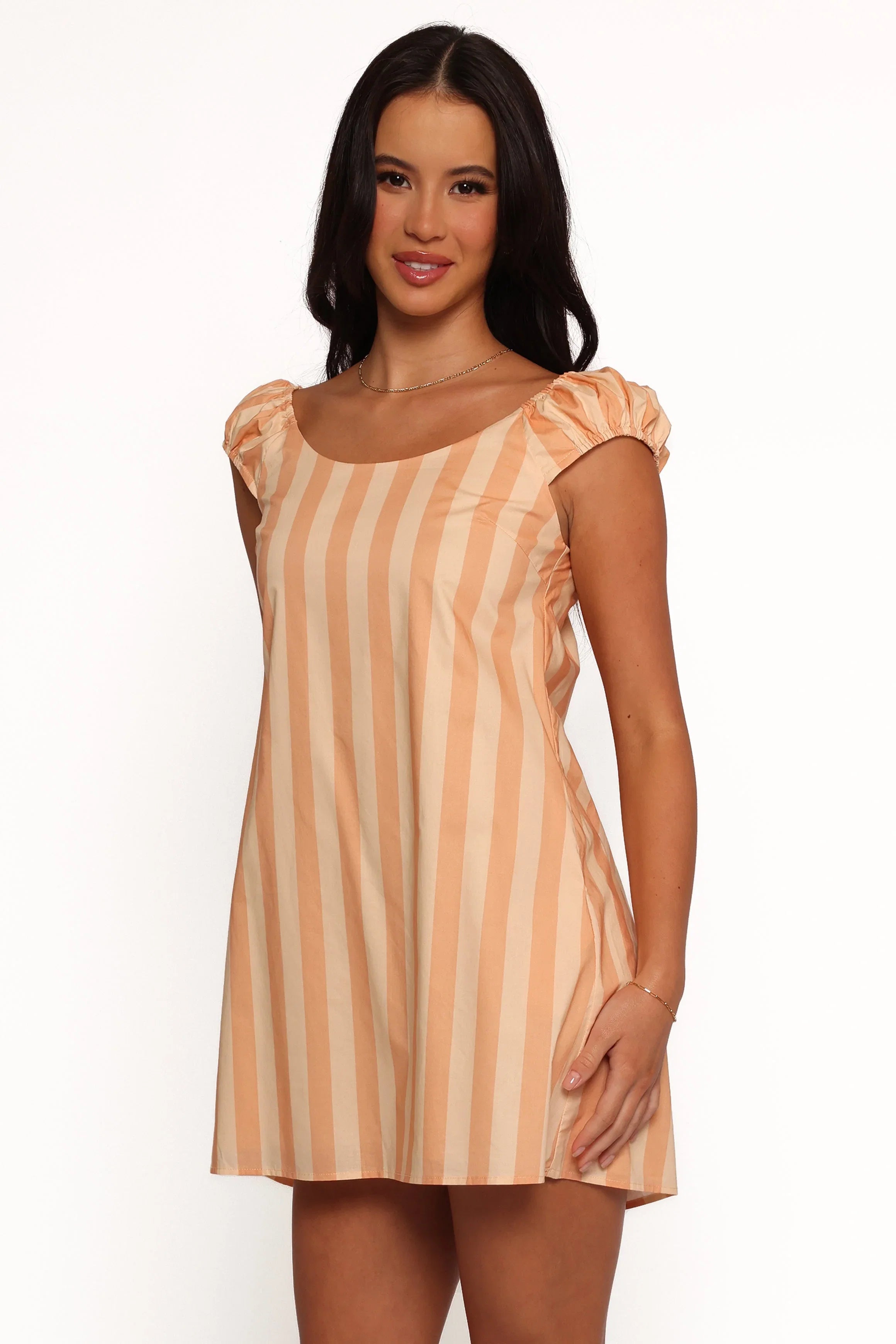 Pammy Mini Dress Terracotta Stripe
