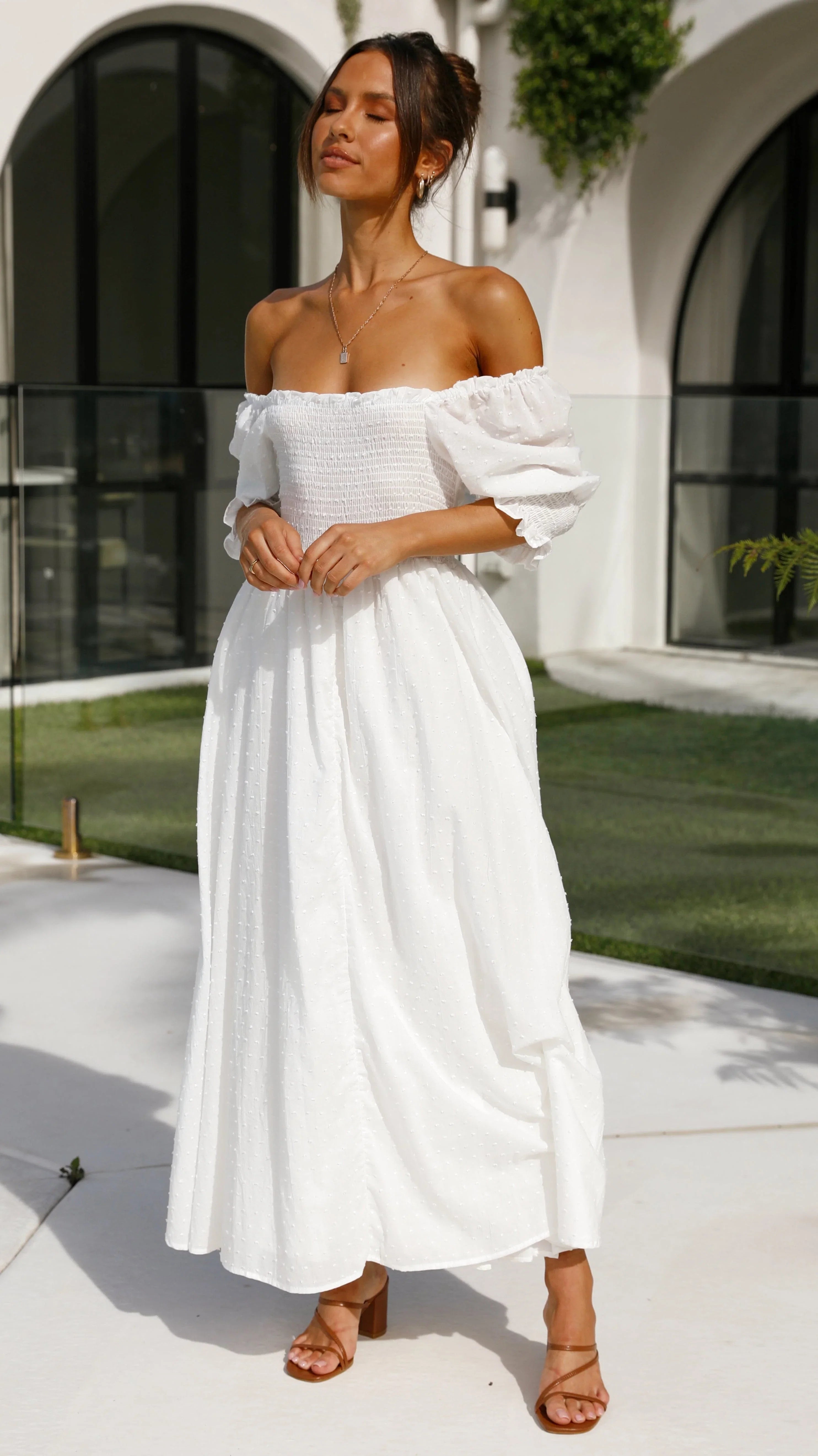 Cierra Midi Dress White