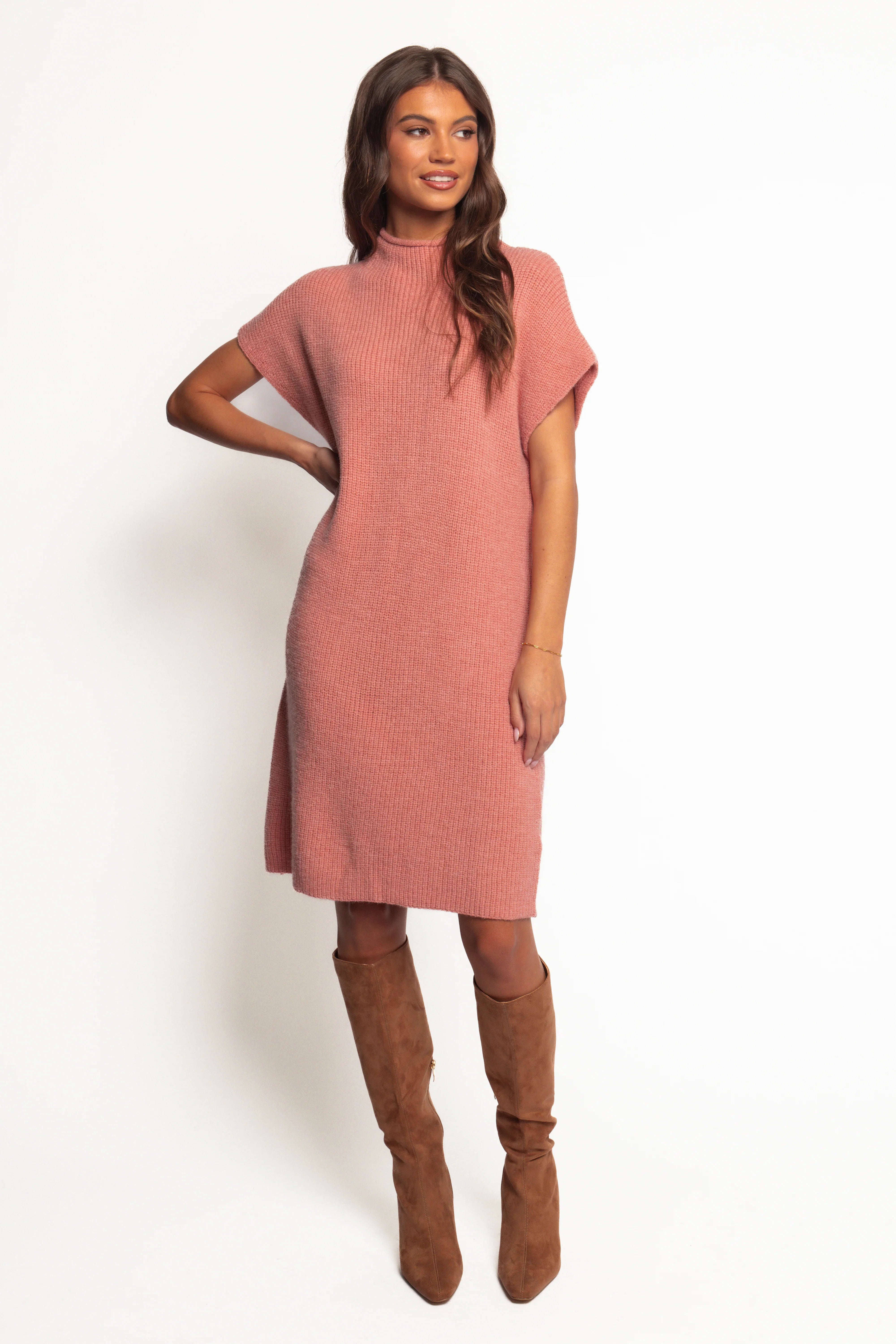 Wright Knit Mini Dress Pink