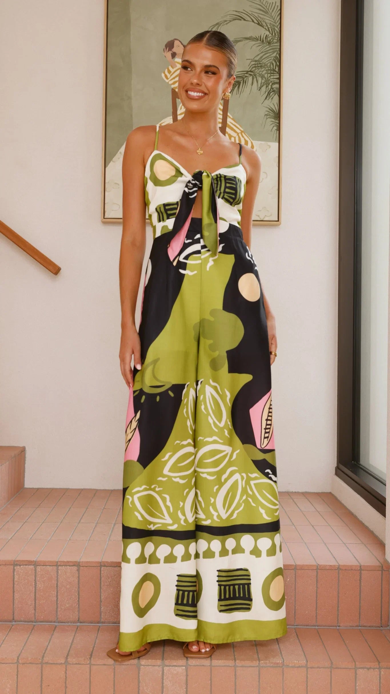 Teresa Jumpsuit Green Pink