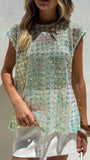 Mirin Sequin Top Mint