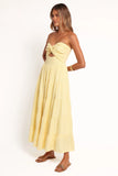 Sitara Strapless Midi Dress Yellow
