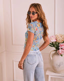 Sun Weathered Floral Mesh Top