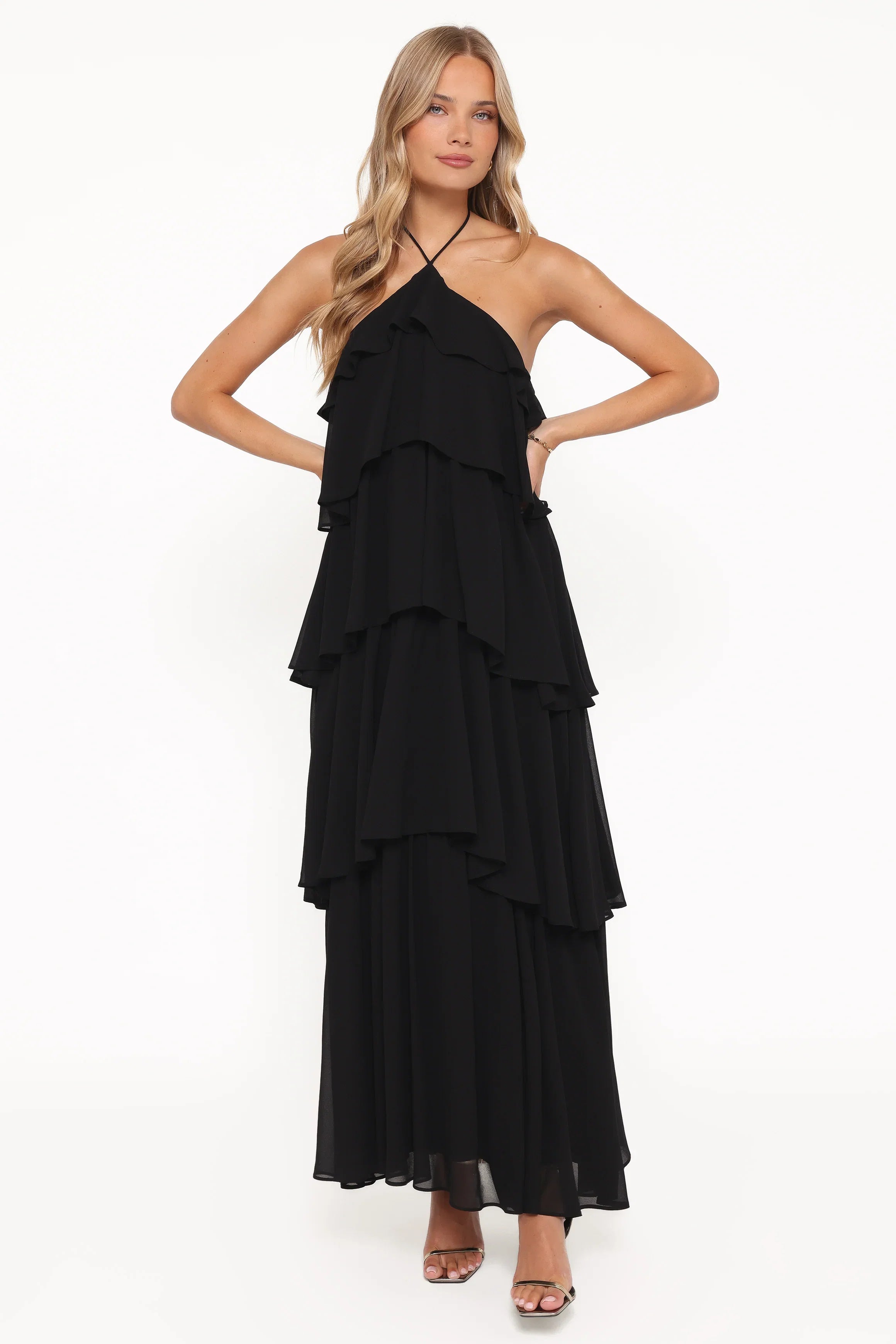 Chasity Halterneck Maxi Dress Black