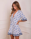 Whispering Willow Printed Mini Shirt Dress