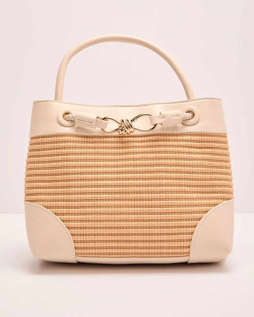 Margory Vegan Leather Straw Bag