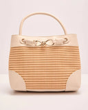 Margory Vegan Leather Straw Bag