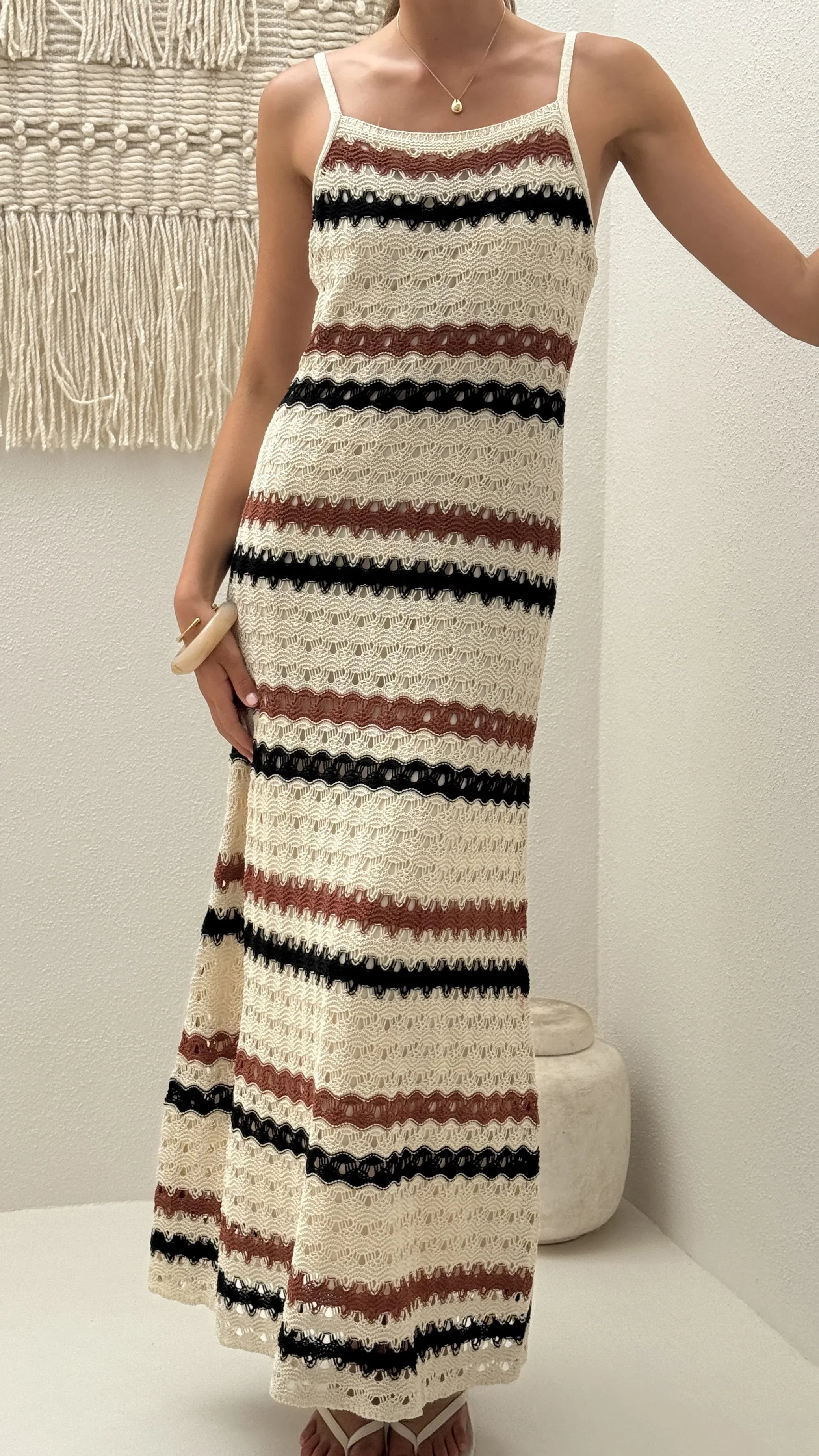 Kehlani Maxi Dress Natural Stripe