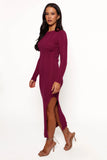 Mattie Long Sleeve Maxi Dress Plum