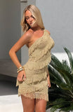 Balaeric Knit Mini Dress Gold