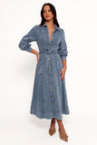 Emberly Long Sleeve Maxi Dress Denim