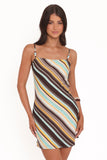 Kosta Mini Dress Brown Retro Stripe